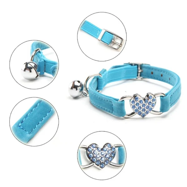 Heart Charm And Bell Cat Collar - Image 2