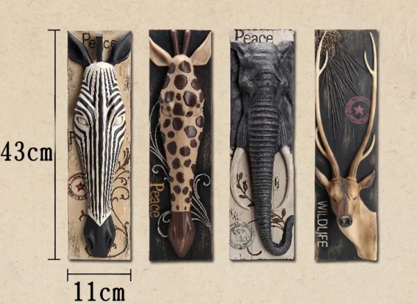 Elk, Elephant, Giraffe, Zebra Hanging Décor - Image 5