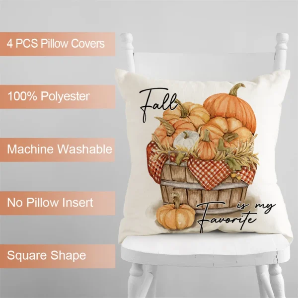 1pc/4pcs Happy Fall Pillow cover - Image 11