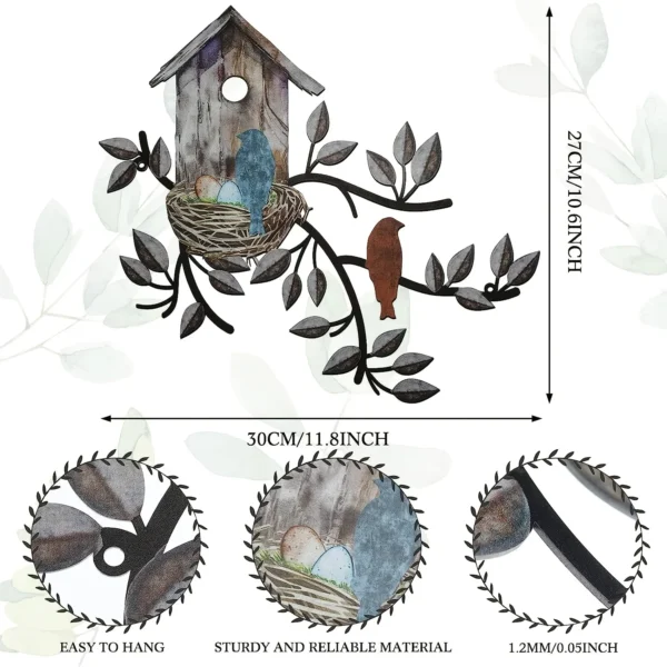 Tree With Bird House Wall Decoration - Image 3