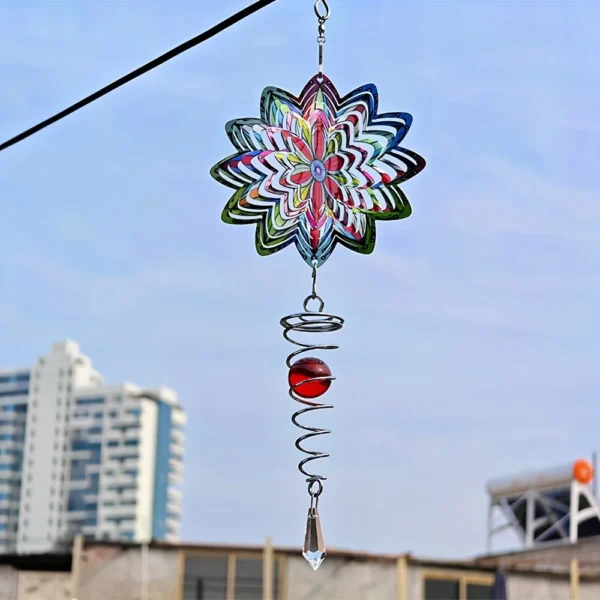 39 cm /15.35 Inch Colorful Windmill 3D Wind Chimes - Image 8