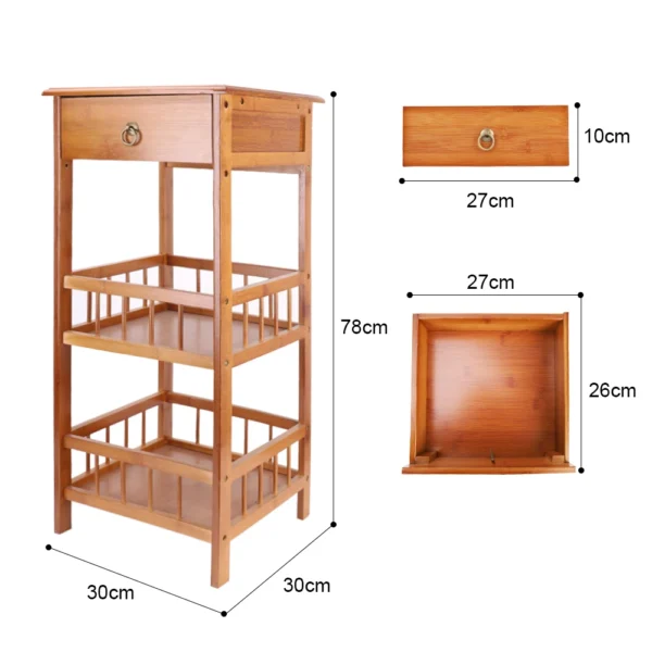 2-Tier Retro Bedside Bamboo Table - Image 9