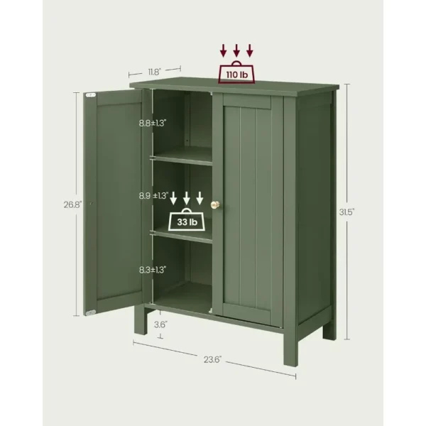 Cabinet Storage Unit with 2 Adjustable Shelves - Image 4