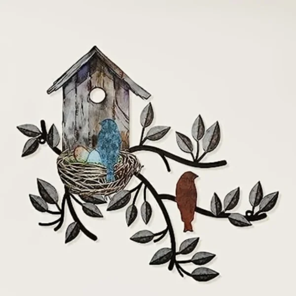 Tree With Bird House Wall Decoration