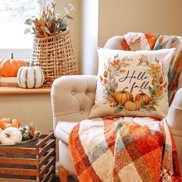 1pc/4pcs Happy Fall Pillow cover - Image 4