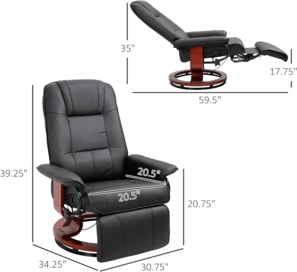 Adjustable Swivel Lounge Chair with Footrest - Image 3