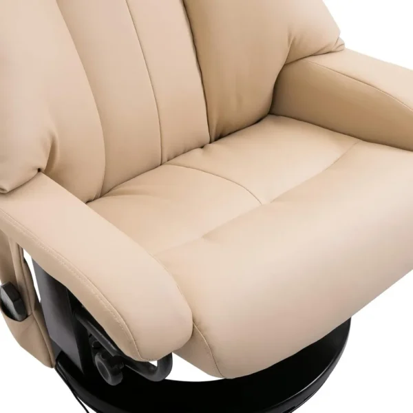 Massage Recliner Chair with Ottoman, 360° Swivel Recliner and Footstool,PU Leather Reclining Chair with Remote Control - Image 20