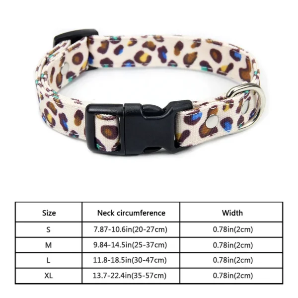 Dog Collars - Leash Leopard Printing, Adjustable - Image 4