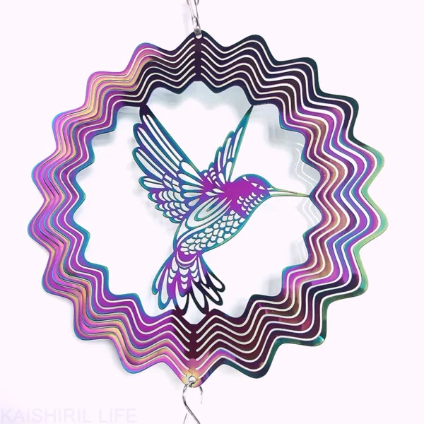 3D Hummingbird Wind Chimes Crystal Sun Catcher - Image 2