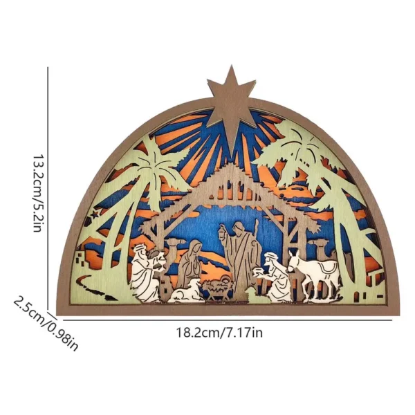 Wooden Nativity Scene Ornament 3D Silhouette - Image 8