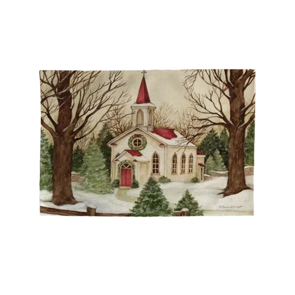 Red Truck Christmas, Dining Table Mats Cotton Linen - Image 7