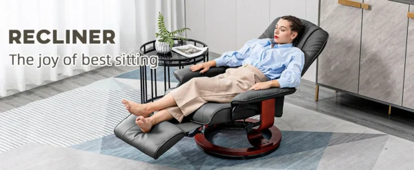 Adjustable Swivel Lounge Chair with Footrest - Image 7