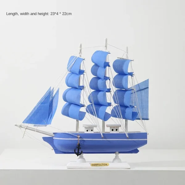 Wooden Sailboat Model - Image 4