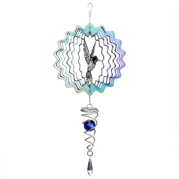 3D Hummingbird Wind Chimes Crystal Sun Catcher