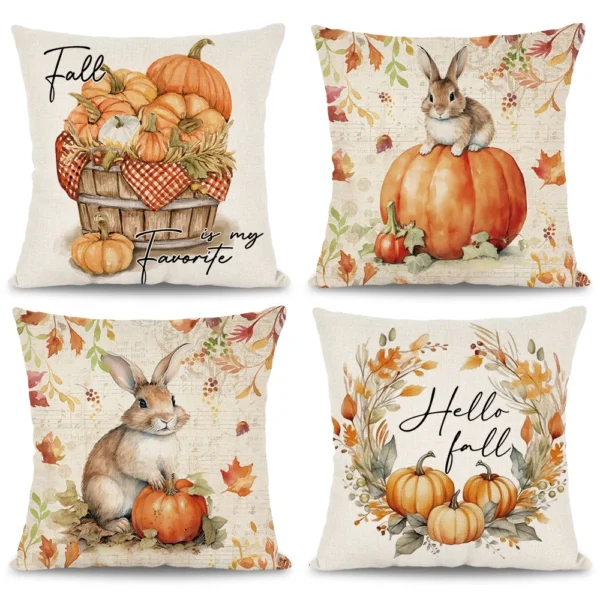 1pc/4pcs Happy Fall Pillow cover