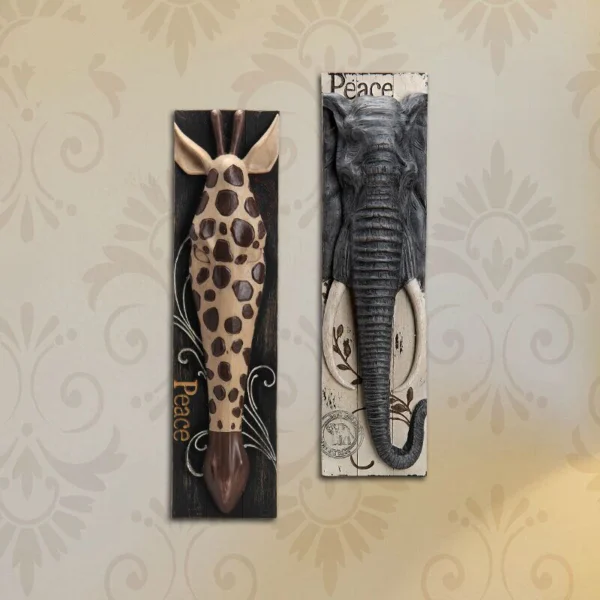 Elk, Elephant, Giraffe, Zebra Hanging Décor - Image 4