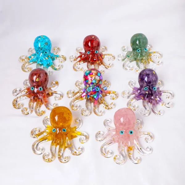 1PC Natural Crystal Gravel Octopus