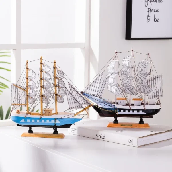 Wooden Sailboat Model - Image 3