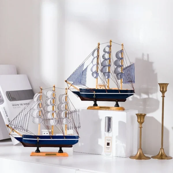 Wooden Sailboat Model - Image 5